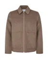 Samsoe & Samsoe Samsoe Samsoe Zip Front Wool Blend Jacket In Brown