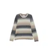 Samsoe & Samsoe Gradient-effect Striped Sweater In Grey/blue