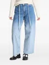 Samsoe & Samsoe Gradient-effect Wide-leg Jeans In Blue