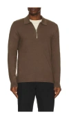 Samsoe & Samsoe Guna Half Zip Sweater In Brown