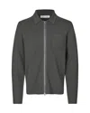 Samsoe & Samsoe Cardigan Guna X Zip Black Oyster In Gray