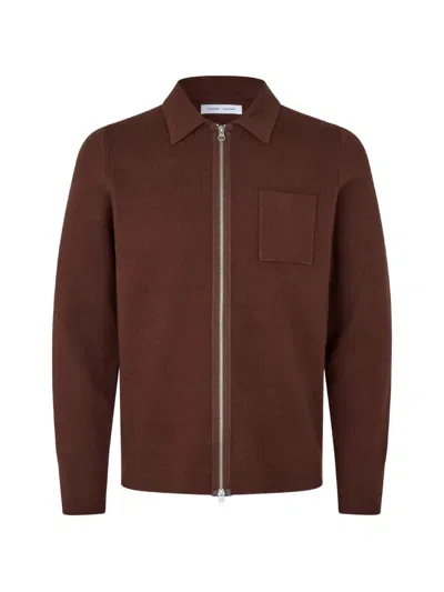 Samsoe & Samsoe Guna Zip-up Sweater In Brown