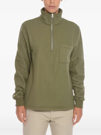 Samsoe & Samsoe Half-zip Chest-pocket Sweater In Animal Print
