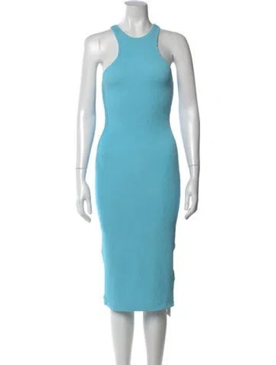 Pre-owned Samsoe & Samsoe Halterneck Midi Length Dress In Blue
