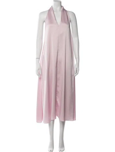 Pre-owned Samsoe & Samsoe Halterneck Midi Length Dress In Pink