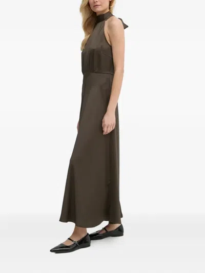 Samsoe & Samsoe Halterneck Midi Party Dress In Black