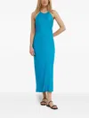 Samsoe & Samsoe Halterneck Open-back Midi Dress In Blue