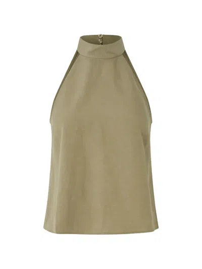 Samsoe & Samsoe Halterneck Sleeveless Blouse In Green