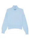 Samsoe & Samsoe High-neck Boxy Sweater In Blue