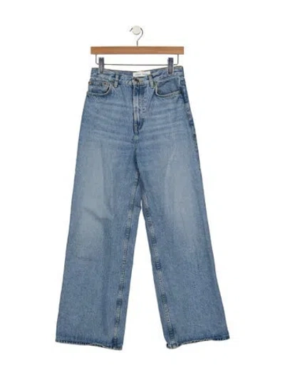 Pre-owned Samsoe & Samsoe High-rise Wide Leg Jeans In Blue