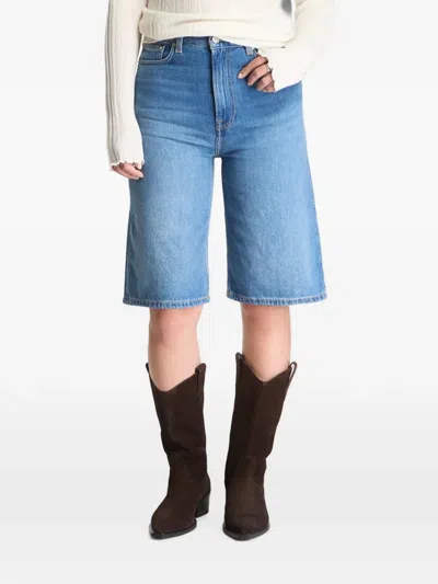 Samsoe & Samsoe High-waisted Denim Shorts In Blue