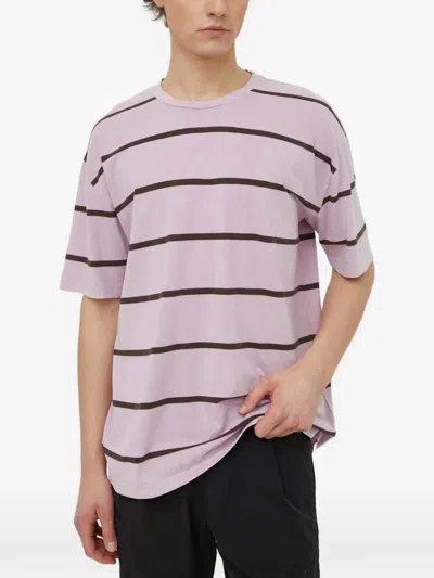 Samsoe & Samsoe Horizontal-stripe Short-sleeve T-shirt In Purple