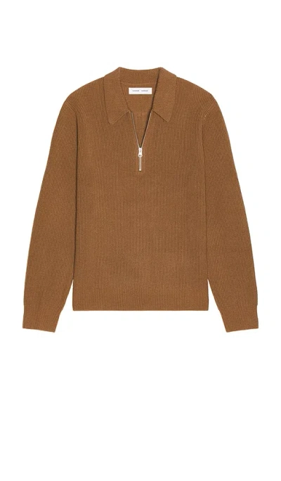 Samsoe & Samsoe Isaks Polo Sweater In Brown