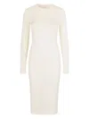 Samsoe & Samsoe Jenari Long-sleeve Midi Dress In Neutral