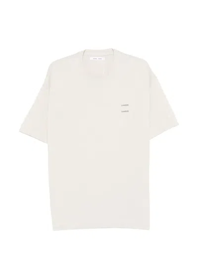 Samsoe & Samsoe Joel Logo-print T-shirt In Neutral