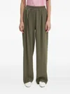 Samsoe & Samsoe Julia Elasticated Pleated Trousers In Green