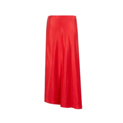 Samsoe & Samsoe Satin-effect Midi Skirt In Red