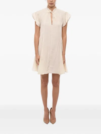 Samsoe & Samsoe Karookh Ruffle-collar Mini Dress In Red