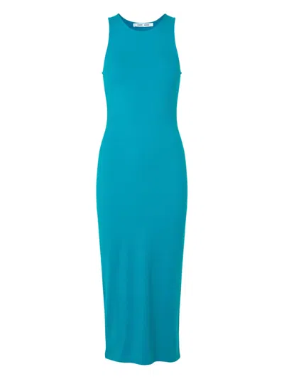 Samsoe & Samsoe Kerstin Ribbed Bodycon Dress In Blue