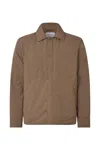 Samsoe & Samsoe Khaki Shirt Jacket With Primaloft Insulation In Brown