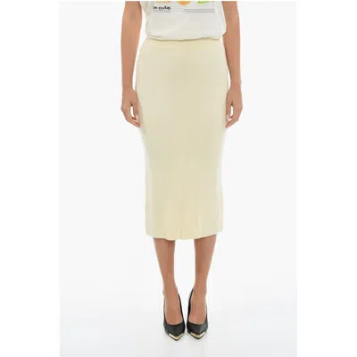 Samsoe & Samsoe Knitted Joanne Sheath Maxi Skirt With Slit On The Back In Black
