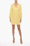 Samsoe & Samsoe Lace Anain Mini Dress With Puff Sleeve