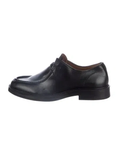 Pre-owned Samsoe & Samsoe Leather Derby Shoes In Black/blue