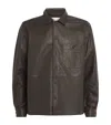 Samsoe & Samsoe Leather Saruffo Overshirt In Brown
