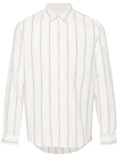 Samsoe & Samsoe Cotton-linen Liam Shirt In Neutrals