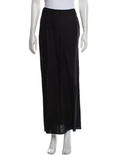 Pre-owned Samsoe & Samsoe Linen Midi Length Skirt In Blue