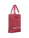 Samsoe & Samsoe Logo Lettering Tote Bag In Red