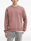 Samsoe & Samsoe Logo-print Crew-neck Sweatshirt In Pink