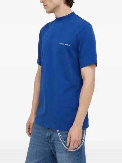 Samsoe & Samsoe Logo T-shirt In Blue