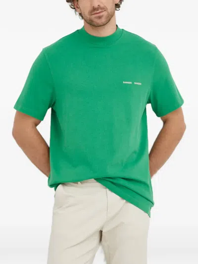 Samsoe & Samsoe Logo T-shirt In Green