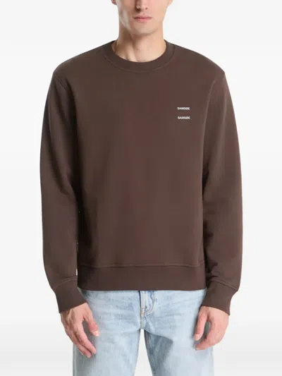 Samsoe & Samsoe Logo-print Sweatshirt In Blue