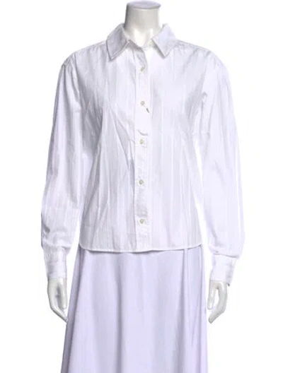 Pre-owned Samsoe & Samsoe Long Sleeve Button-up Top W/ Tags In White