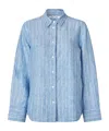 Samsoe & Samsoe Striped Linen Shirt In Blue
