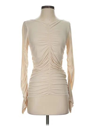 Pre-owned Samsoe & Samsoe Long Sleeve Top Ivory Cowl Neck Tops In White