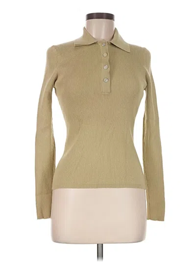 Pre-owned Samsoe & Samsoe Long Sleeve Top Tan Turtleneck Tops
