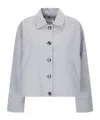 Samsoe & Samsoe Black Sakelly Short Button Jacket In Blue