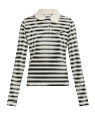 Samsoe & Samsoe Long-sleeve Polo Shirt In Gray