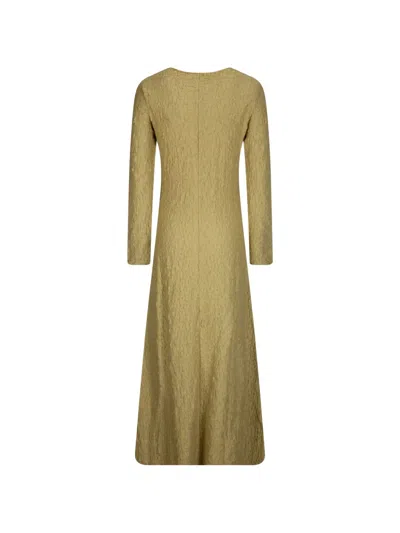 Samsoe & Samsoe Long-sleeve Textured Dress In Green