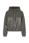 Samsoe & Samsoe Samsoe Samsoe Loose-fit Hoodie With Recycled Leather In Gray