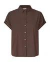 Samsoe & Samsoe Majan Ss Shirt In Brown