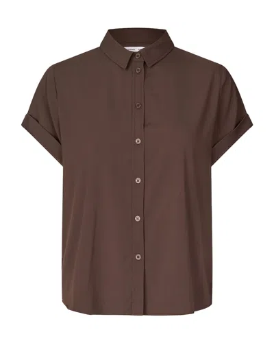 Samsoe & Samsoe Majan Ss Shirt In Brown