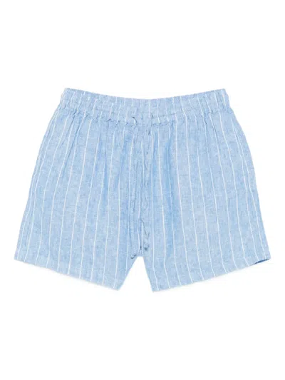 Samsoe & Samsoe Maren Striped Linen Shorts In Blue