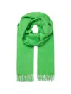 Samsoe & Samsoe Maxi Accola Fringed Scarf In Green