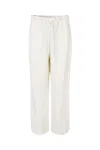 Samsoe & Samsoe Samsoe Samsoe Mid-waist Trousers With Elasticated Drawstring In White