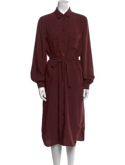 Pre-owned Samsoe & Samsoe Midi Length Dress In Burgundy
