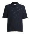Samsoe & Samsoe Organic Cotton-wool Crochet Shirt In Blue